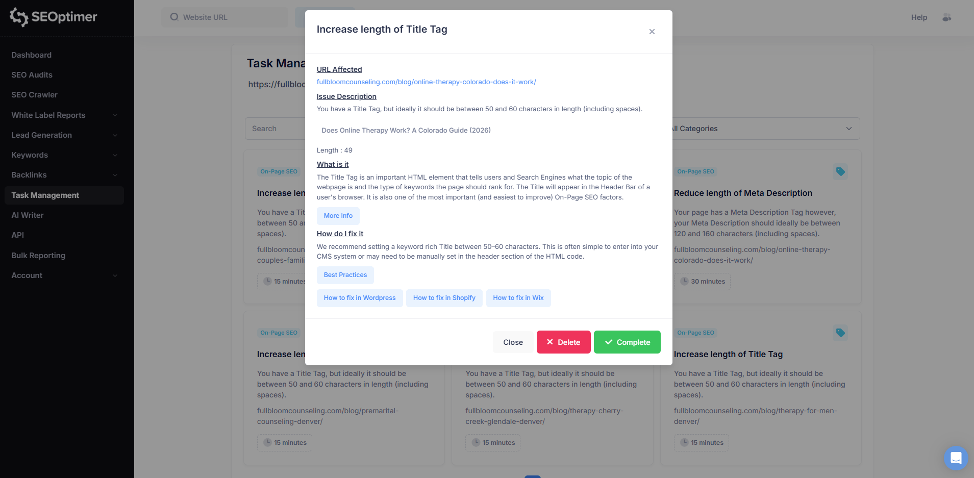 Task management example